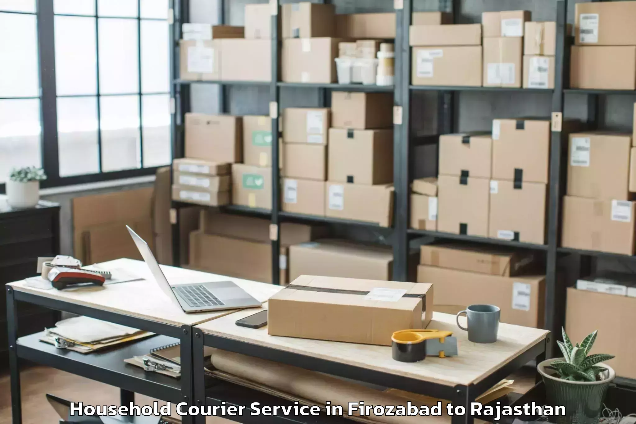 Hassle-Free Firozabad to Jamwa Ramgarh Household Courier